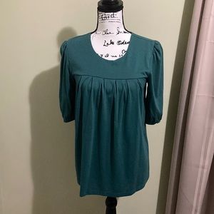 Teal green front pleated top size medium